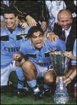 Un momento dei festeggiamenti del dopo-partita