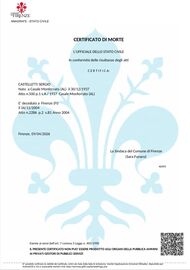 Il certificato di morte