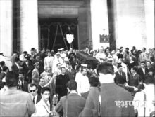 Il funerale in una foto dell'Unità