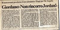 Articolo di giornale all'indomani dell'esordio in Serie B
