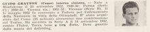 Una breve biografia di Gratton sull'Annuario dello Sport del 1953