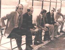 Panchina laziale di una partita all'Olimpico con Lovati, Ziaco, Bezzi, Persichelli e Moriggi (gara da individuare)