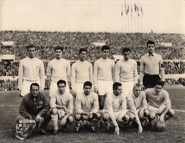 1958/59 - La formazione di Lazio-Roma 1-3 del 30 novembre 1958