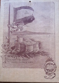 Il fronte della tessera di socio della Rari Nantes Ostia anno 1910