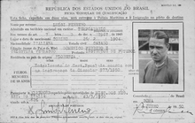 Un permesso di soggiorno in Brasile rilasciato a Luigi Ferrero nel 1950 in occasione di una tournee della Fiorentina