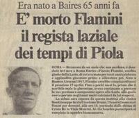 La notizia della morte di Flamini