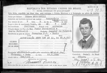 Permessi di soggiorno temporaneo in Brasile negli anni '50 intestati al calciatore