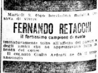 L'annuncio della morte sul Messaggero