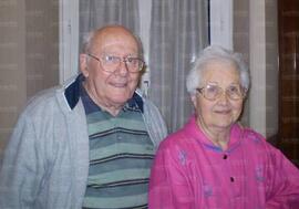 Una recentissima foto di Aldo De Pierro e sua moglie Ione nella loro casa romana