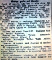 In questo ritaglio de "Il Messaggero" si dà notizia di una partita di waterpolo disputata ad Anzio il 17 agosto 1903 dove Giacomo era portiere e Luigi attaccante di due diverse squadre