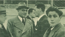 Con Di Franco in occasione di Lazio-Bologna 1-2 del 26 febbraio 1939, partita di esordio sulla panchina biancoceleste
