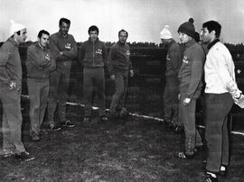 Una fase dell'allenamento. Si riconoscono Fontana, Carosi, Governato e Di Vincenzo