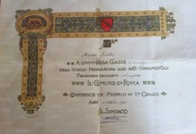 Un diploma di merito donato a Massa dal Comune di Roma a firma del Sindaco Ernesto Nathan anno 1911