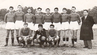 Incontro Laurentina-Lazio B 2-4 dell'11 febbraio 1948 -Da sinistra in piedi: Sergi, Nardi, Moroni, Ramazzotti, Schiarini, Nicolosi, Cannelli, Bianchi, Picchio (all.). Accosciati: Romani, Cimmino, Verduchi.