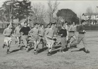 A Tor di Quinto mentre guida il gruppo in allenamento