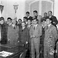 Il 1 dicembre 1960 con la squadra in sede il giorno della presentazione di Flamini allenatore (archivio Istituto Luce)