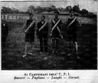 Pagliani nel campionato di podistica italiana del 1907, anno in cui abbassò a Roma tutti i record