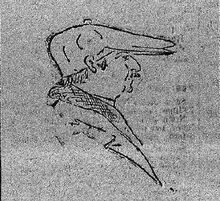 Odoacre Aloisi, detto "Onta", in una caricatura del socio Vittorio Spositi eseguita nel 1900