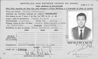 Un permesso di soggiorno in Brasile rilasciato a Nicola Pietrangeli nel 1963