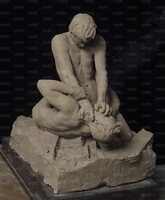 Una scultura di Corrado Corelli: "Episodio di un terremoto". Terracotta. Datazione 1910 circa. Collezione dell' Accademia di San Luca (Roma)