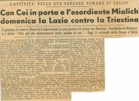 L'infortunio prima di Triestina-Lazio in un articolo di giornale