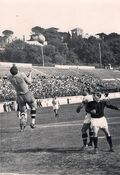 Con la fascia di capitano in un Lazio-Milan del Campionato Cadetti 1955/56