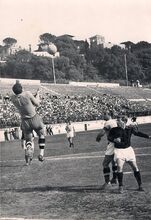 Con la fascia di capitano in un Lazio-Milan del Campionato Cadetti 1955/56