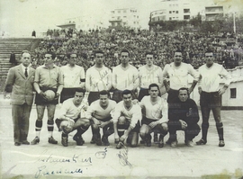 1951/52 - La formazione dell'incontro di campionato Lazio-Legnano 2-0 del 18 novembre 1951 (versione con firme dei giocatori)