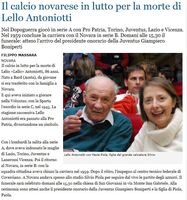 "La Stampa" (edizione di Novara) del 31 marzo 2014 annuncia la scomparsa di Lelio Antoniotti