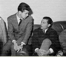 Stivanello nella sede della Lazio in compagnia di Franco Janich (foto Istituto Luce)