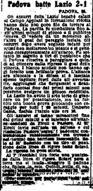 La cronaca della gara sul Messaggero del 26 maggio 1930