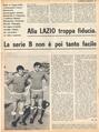 Articolo del calcio illustrato del 12/10/71 sul momento della Lazio