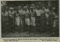Pagliani alla partenza del Cross-Country Nazionale di Roma per la Coppa del Duca di Sparta, novembre 1908