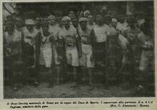 Pagliani alla partenza del Cross-Country Nazionale di Roma per la Coppa del Duca di Sparta, novembre 1908