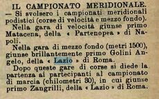 Da La Stampa Sportiva del 30/10/1904: Zangrilli vince una gara nei campionati meridionali podistici