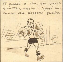 Una vignetta de Il Calcio Illustrato