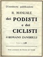 Un manuale sportivo curato da Romano Zangrilli nel 1911
