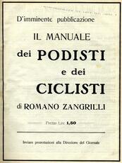 Un manuale sportivo curato da Romano Zangrilli nel 1911