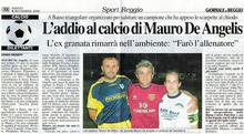 Articolo sul suo addio al calcio giocato 1/09/2006