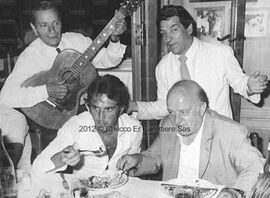 A cena con il presidente Lenzini al ristorante Checco er Carettiere (dalla pagina FB di Checco er Carettiere)