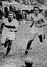 Buscaglia, con la maglia del Milan, e Ferri nel 1939