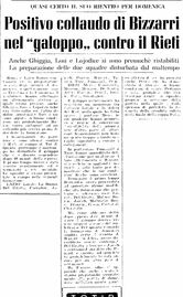 La cronaca ed il tabellino