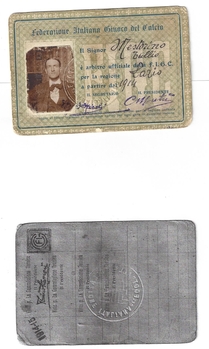 1915 tesserino di arbitro della F.I.G.C.