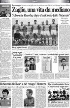 Un articolo di giornale su Franco Zaglio