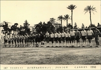 Lazio-Rappresentativa Madrid 1-0: Le due squadre al centro del campo prima dell'inizio - Macrino, Sciarretta, Moroni, Arezzini, Vignoli, Bergamini, Sorci, Franzini, Pezzullo, Actis, Mattioli, Silvestri