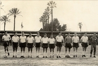 Lazio-Rappresentativa Madrid 1-0: Un'altra foto della formazione: Macrino, Sciarretta, Moroni, Arezzini, Vignoli, Bergamini, Sorci, Franzini, Pezzullo, Actis, Mattioli, Silvestri