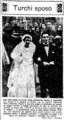 Turchi nel giorno del suo matrimonio nel Dicembre 1935.