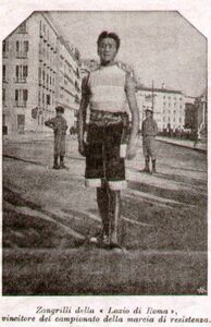 Romano Zangrilli, campione italiano di marcia di resistenza, foto apparsa sul settimanale La Stampa Sportiva del 2 luglio 1905