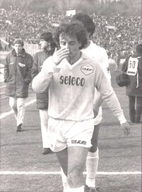 D'Amico al termine del primo tempo. A sinistra si riconoscono Miele e Meluso