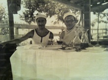 Galileo Massa in un momento di riposo in una trattoria tipica dell'epoca